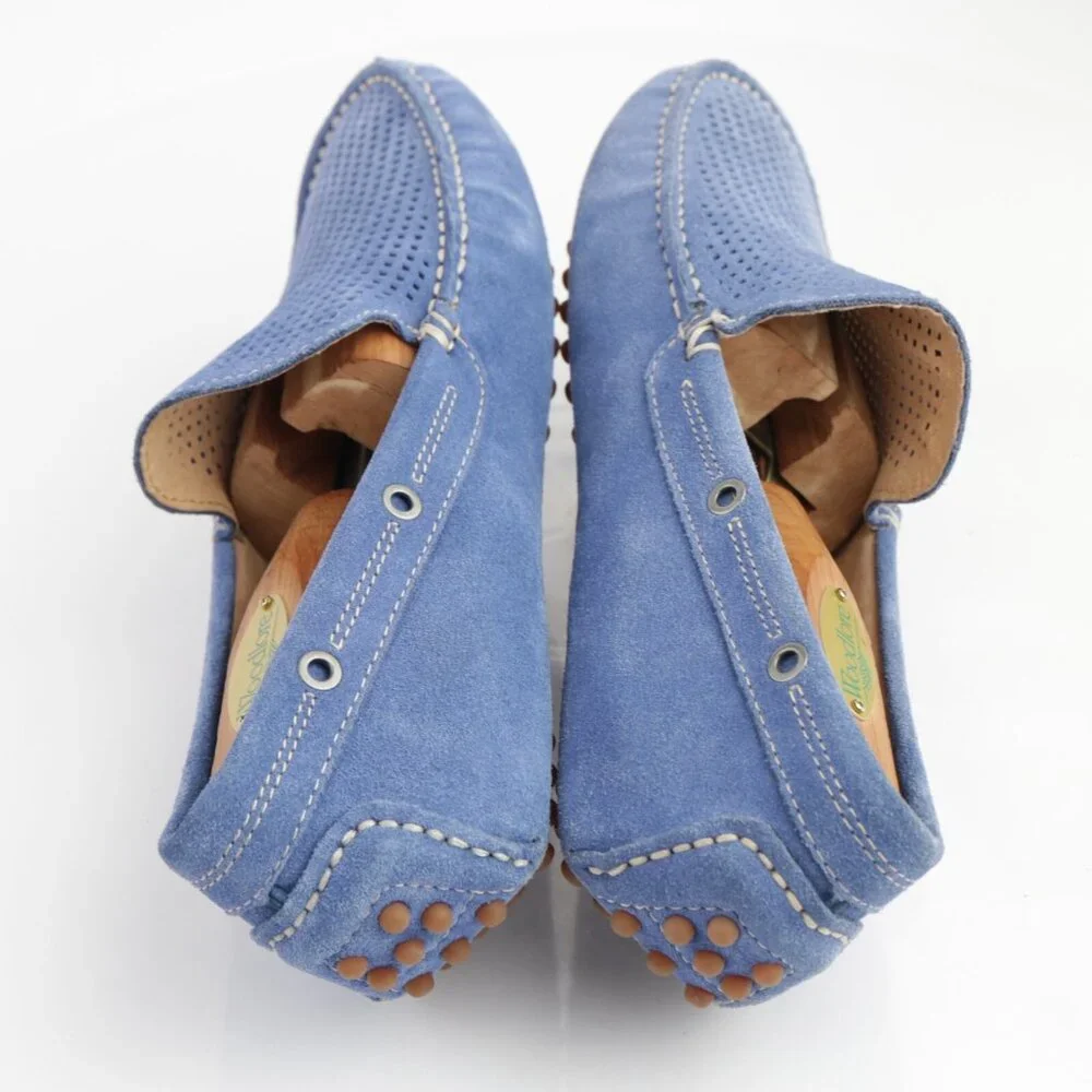 The Rail Mens Morgan Loafers Size 43 9 Blue Suede Moccasin Driving Slip On Shoes